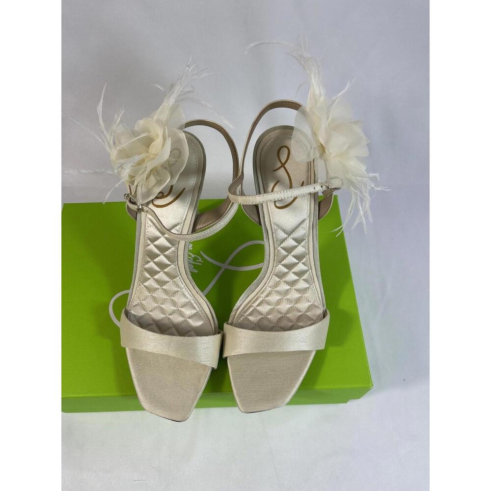 Sam Edelman Shoes Women's Size 5.5 Ivory Leana Silk Floral Heels Bridal Wedding - Picture 6 of 9